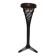 Brass ashtray on a stand made of black lacquered metal wire.