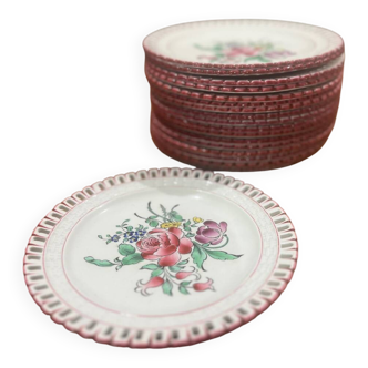 Lot 18 Dessert plates Luneville Réverbère