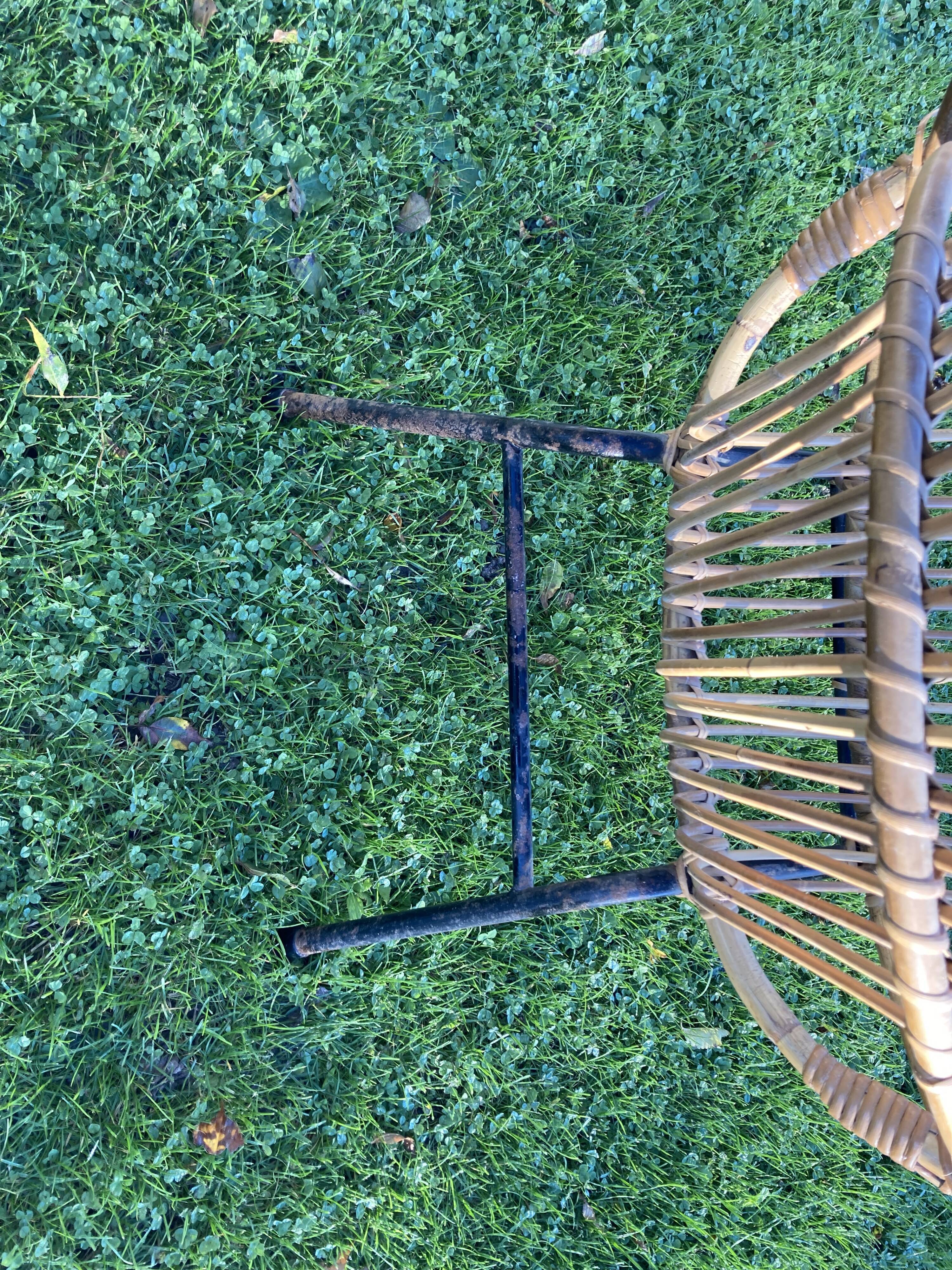 Rattan armchair Dirk Van Sliedregt for Rohe Noordewolde 60s