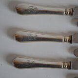 12 dessert knives old metal silver monogram