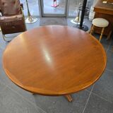 Extendable teak round table – vintage Scandinavian design – Ø120 cm + 2 extensions