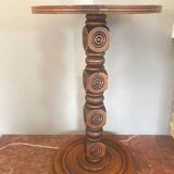 Mid century turned wood side table