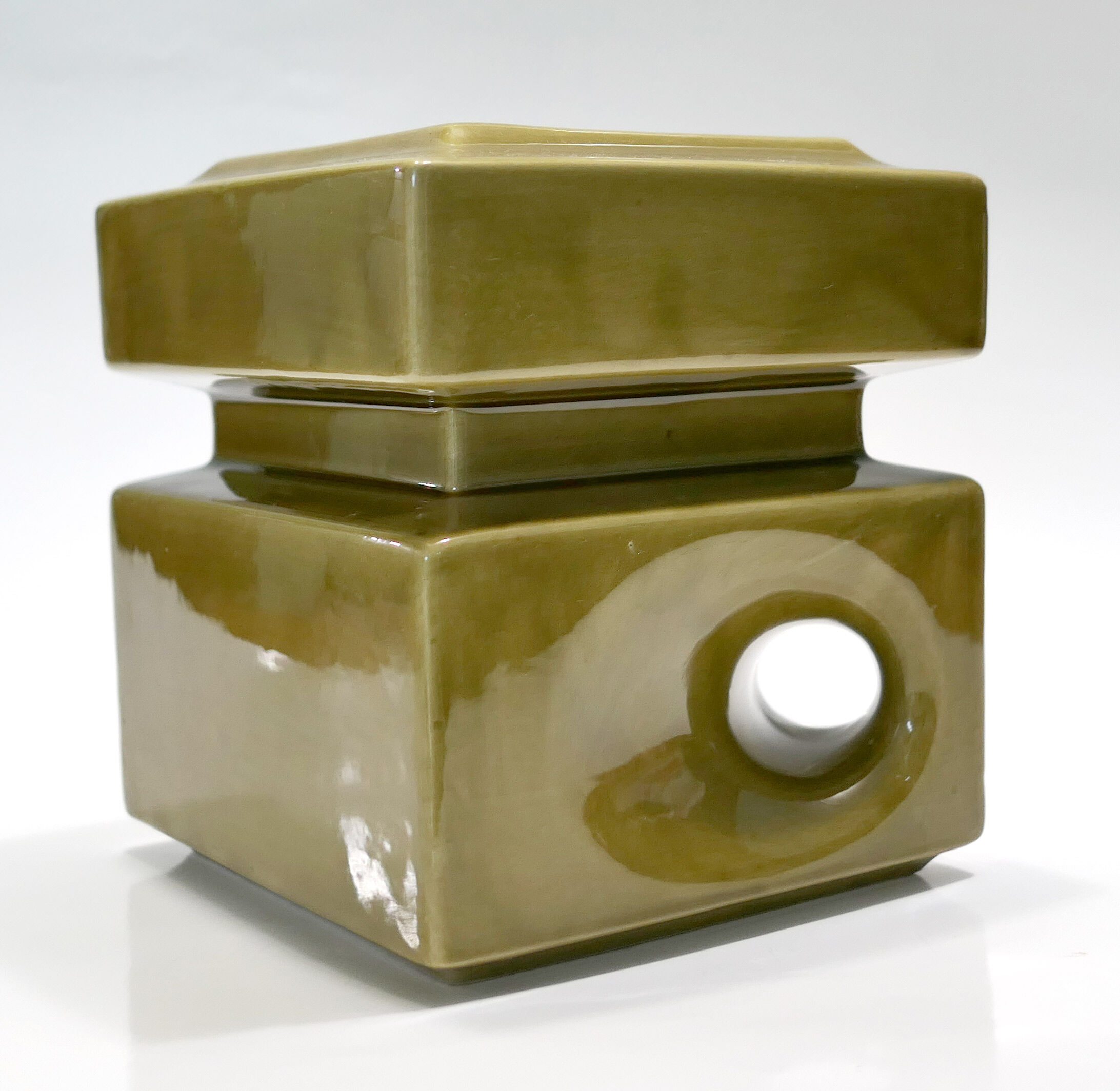 Modernist ceramics 1960s olive green