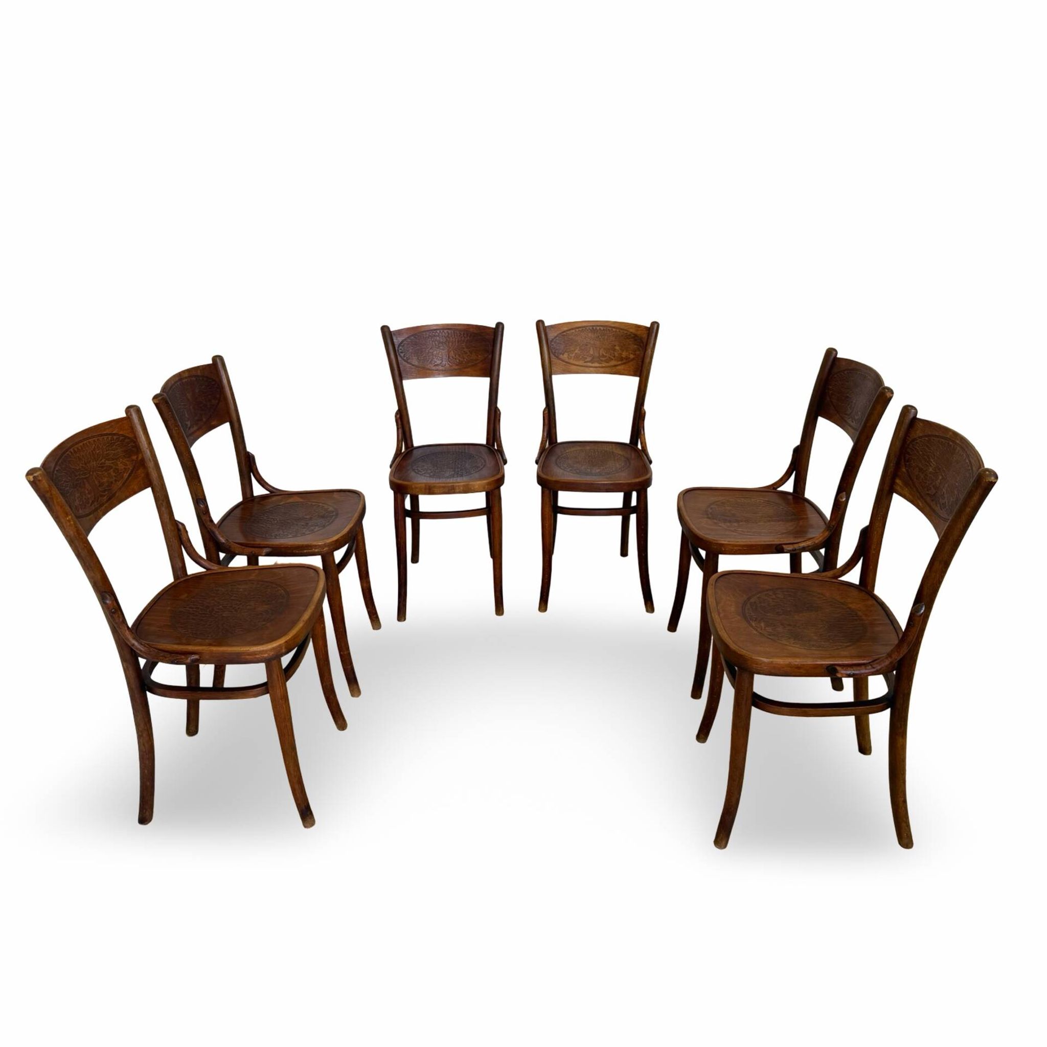 Set of six Authentic antique bentwood chairs, Antonio Volpe