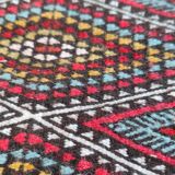 Handmade multicolored diamond patterned kilim rug in natural wool
