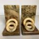 Pair of onyx marble ring bookends