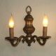 Pair Traditional French Vintage Heavy Brass Empire Style Double Wall Lights