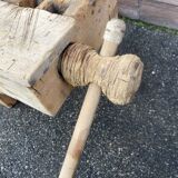 Industrial table carpenter's workbench in raw natural wood vintage bohemian