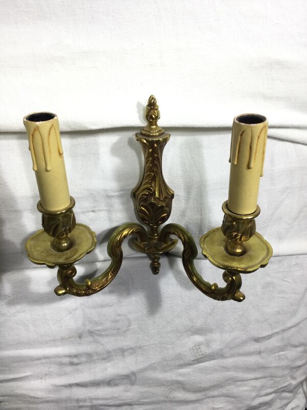 Paire d’appliques bronze 2 lumières