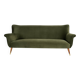 Vintage 1960s olive green velvet canapé – faithful replica, entirely