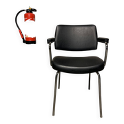 Vintage Retro Design Black Faux Leather Armchair