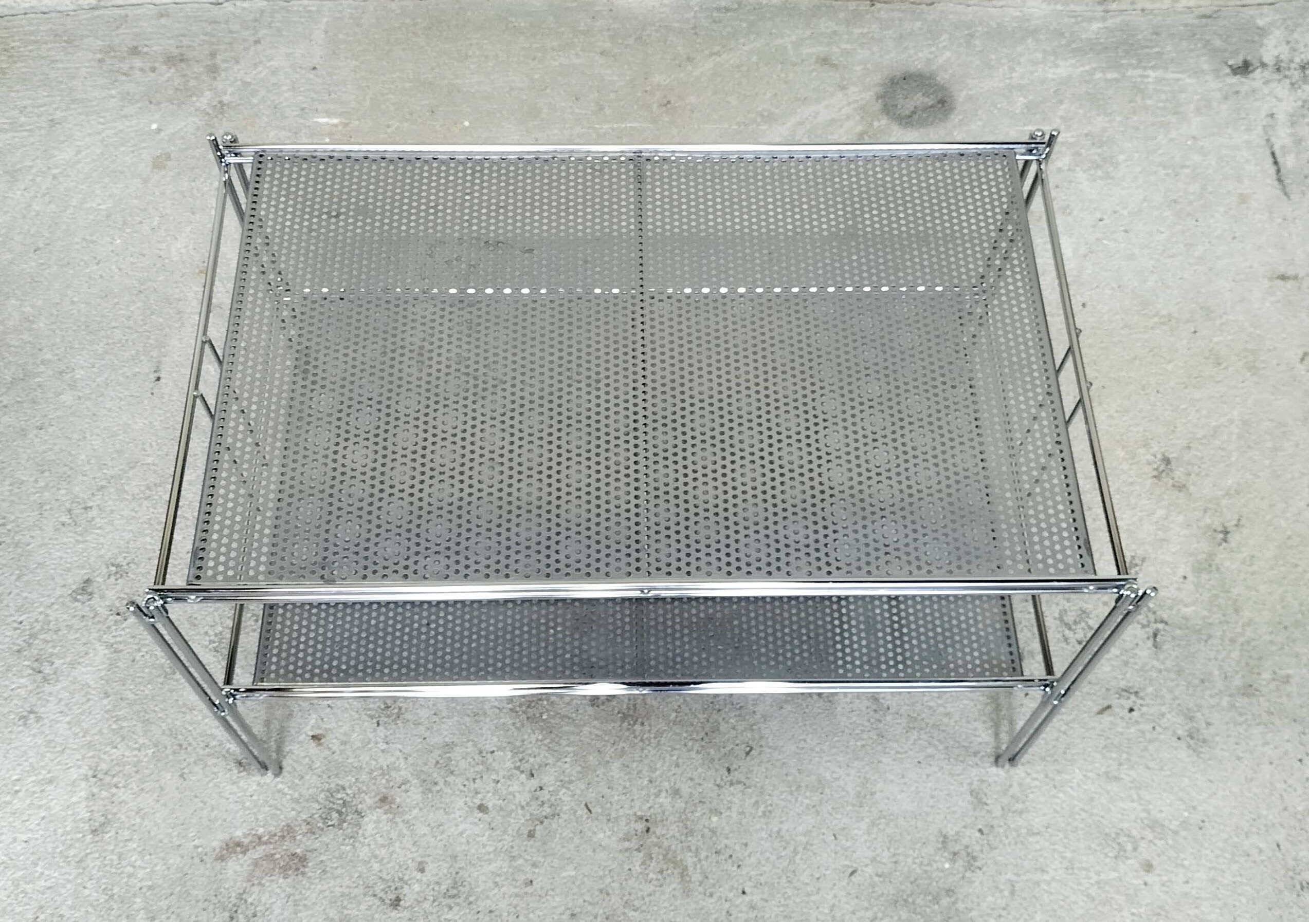 Chrome metal coffee table