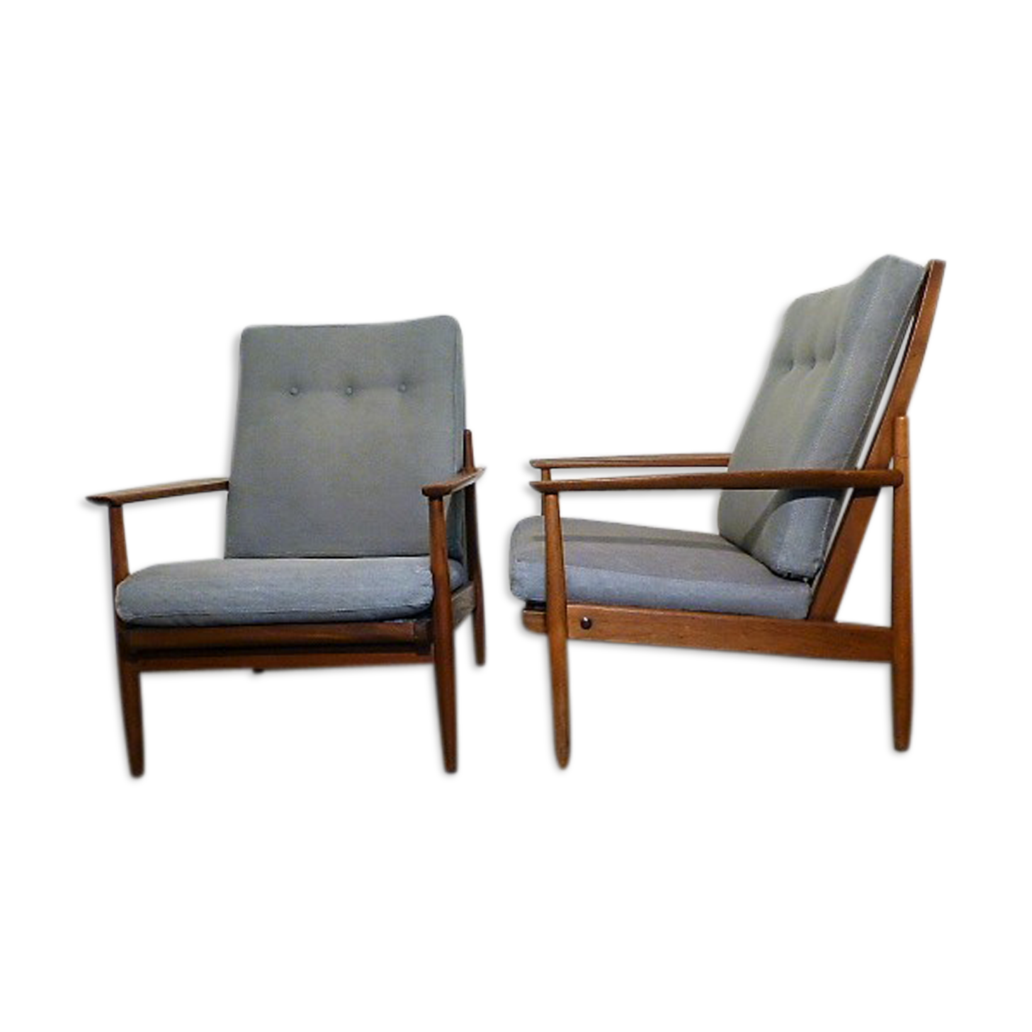 Pair of scandinavian armchairs in teak 1960