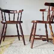 Lot de 4 Chaises Bistrot Western en Bois Massif
