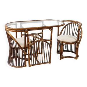 table de jardin en bambou