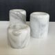 Vintage marble candle holder trio