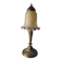 Art deco bronze lamp with pretty purple tulip, 41x15 electricity ok
