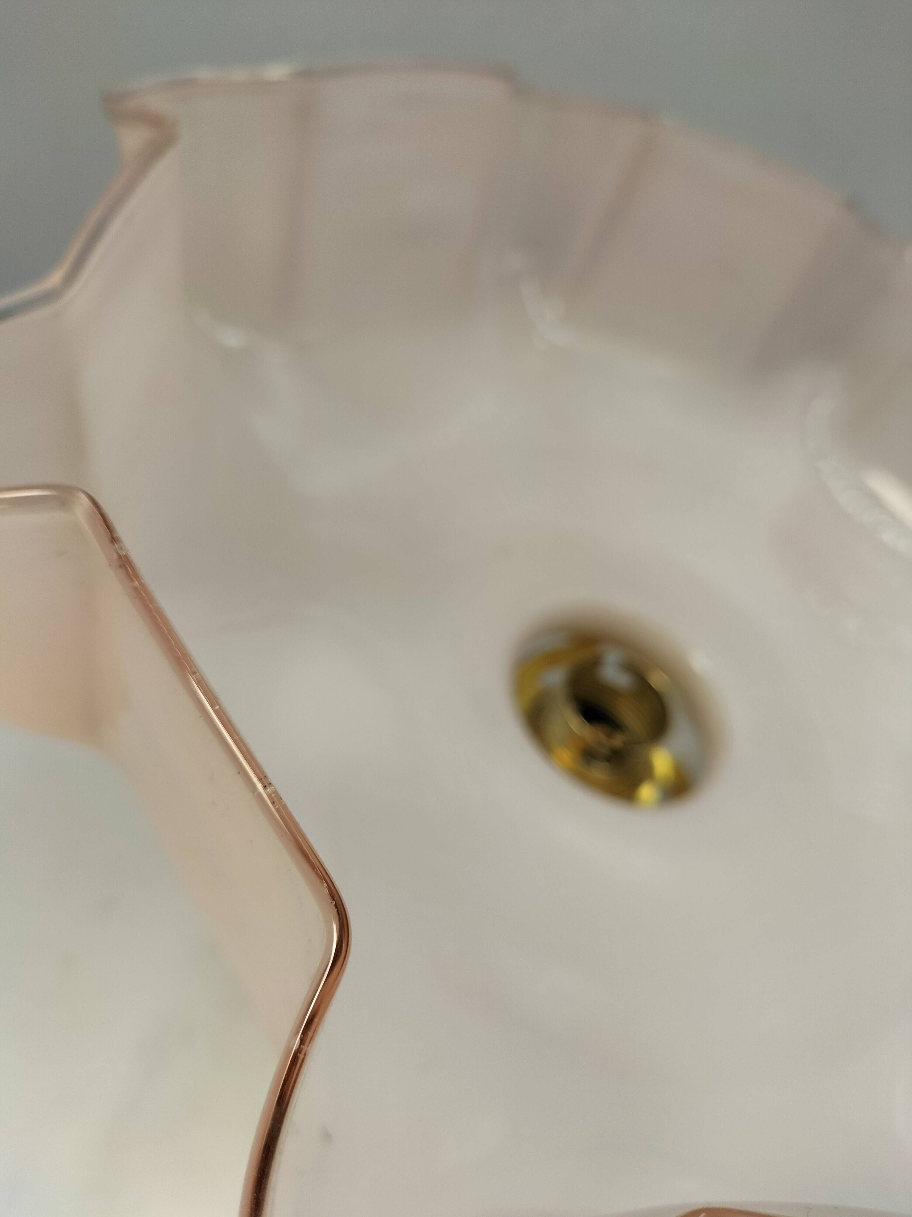 Pink opaline pendant light