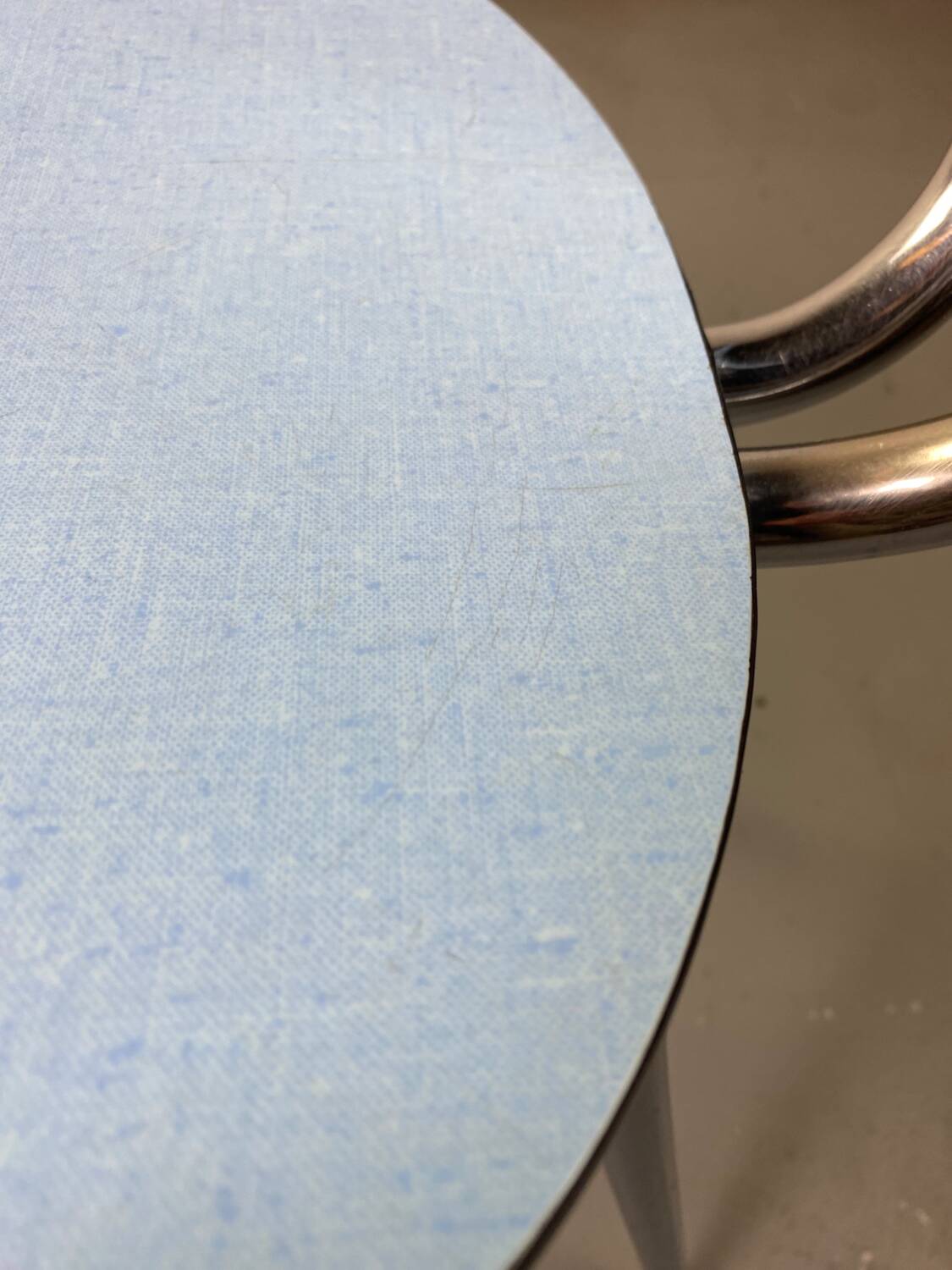 Blue Formica chair