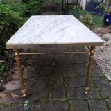 Table basse en marbre et laiton style Louis XV