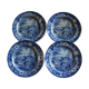 Lot of 4 flat plates in English porcelain "Native"