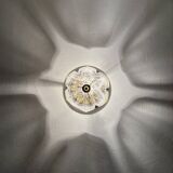 Brass and Glass Flush Light by Glashütte Limburg