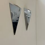 Pair of vintage wall lights, chrome-plated metal, France, 1980