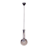 Mid-Century Chandelier in Chrome, Steel and Glass, Rewired, Italy, 1960s