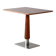 Table de bar en acajou avec base en acier et tige sculptée