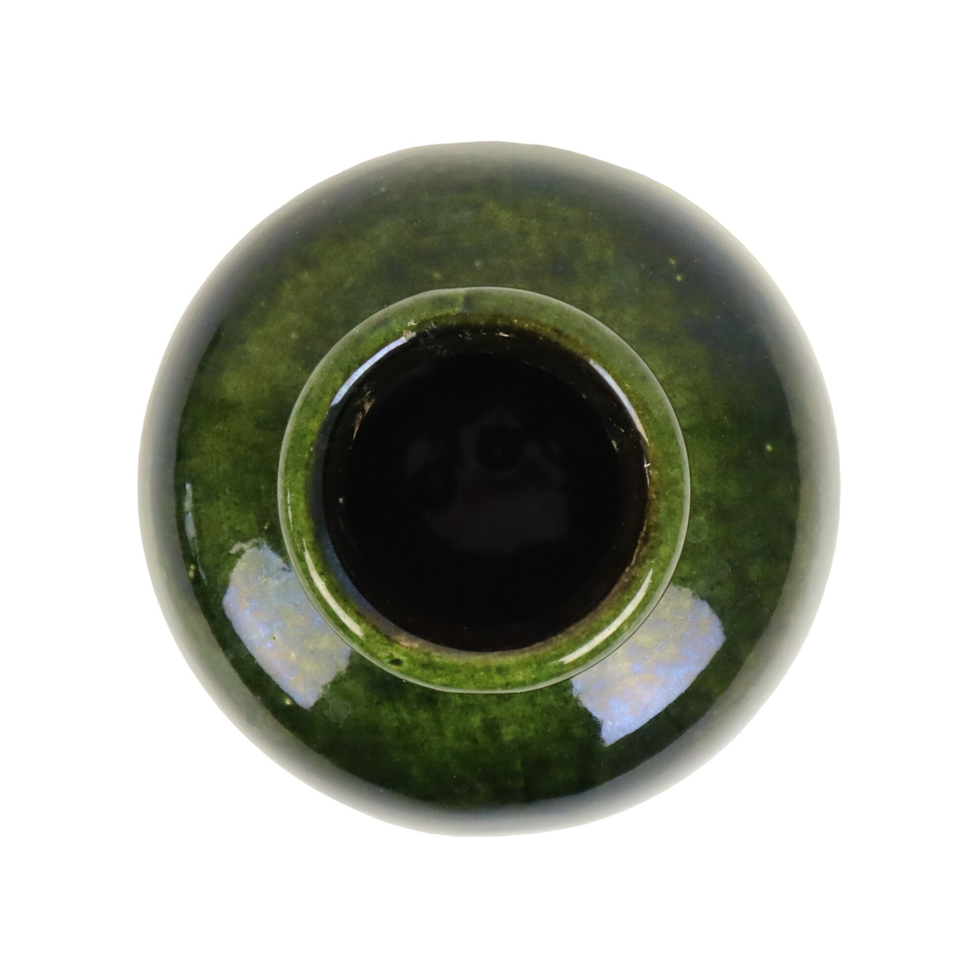 Green beige convex vase scheurich ceramics west germany 284-15