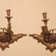 Pair of antique wall sconces in gilded wood from the 19th century.