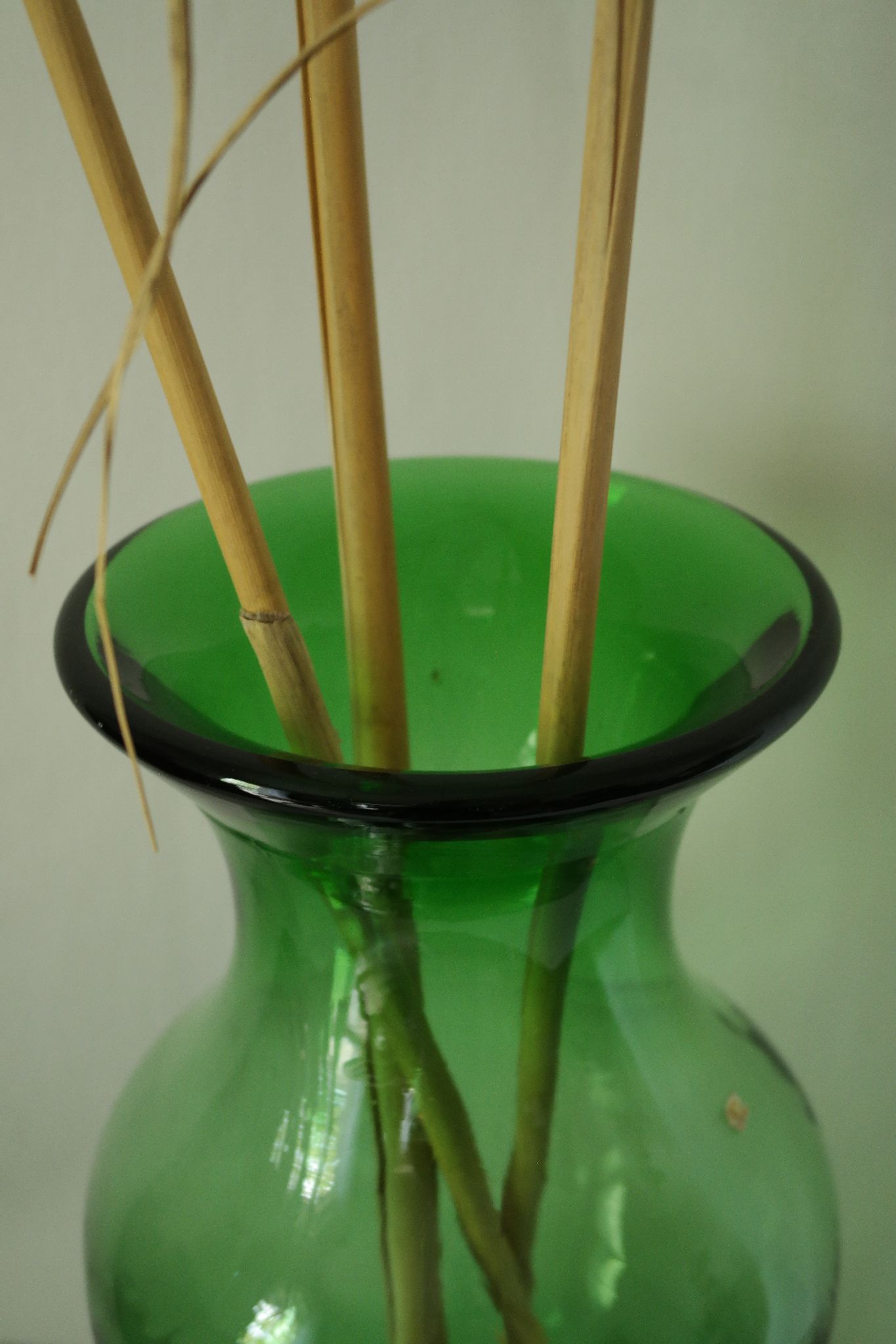 Thick glass vase from Italy, vintage.