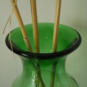 Thick glass vase from Italy, vintage.