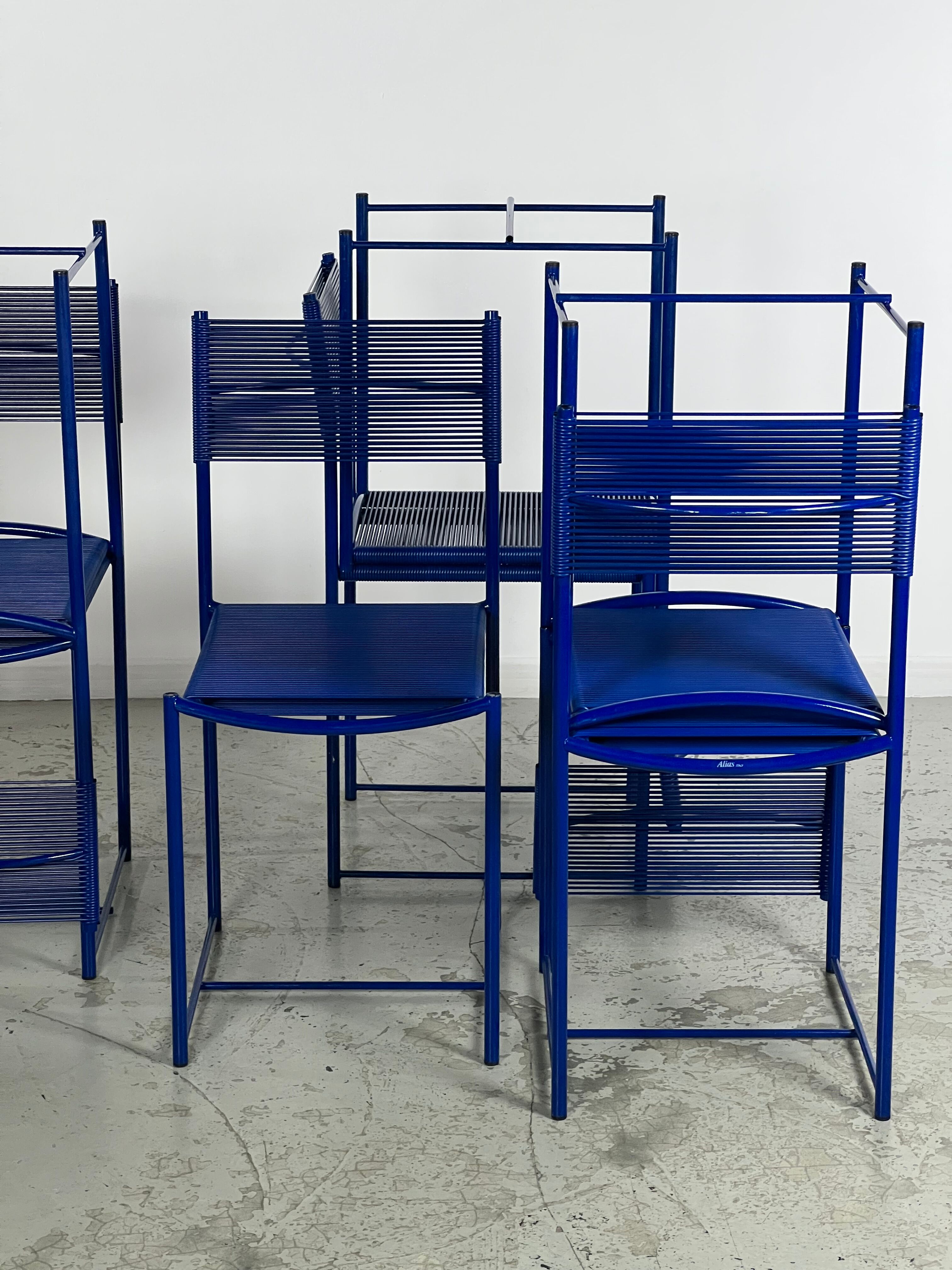 Set of 7 chairs Spaghetti 101 by Giandomenico Belotti for Alias 80s