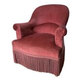 Fauteuil crapaud avec frange vintage