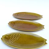 6 vintage fish-shaped plates