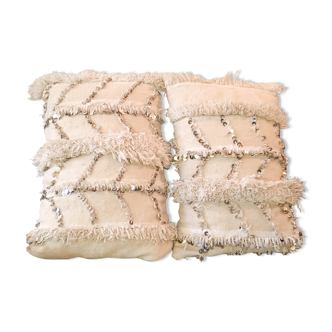 Pair of two vintage Handira cushions