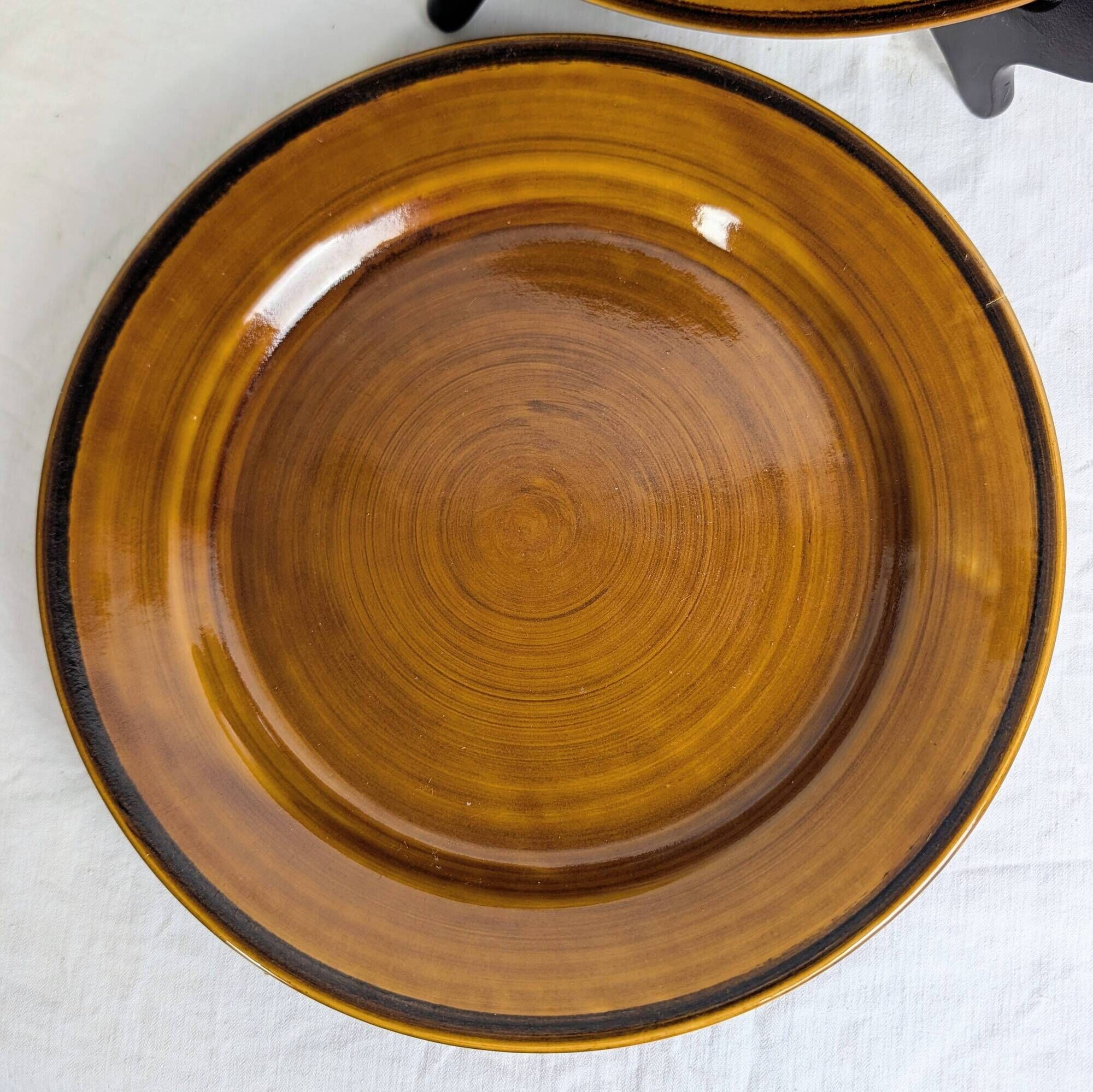 Amber earthenware plate from Saint-Clément, vintage
