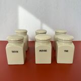 Set of vintage porcelain spice jars