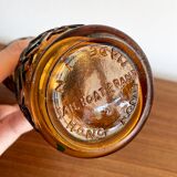 Small Sail Boat Brand Oil Lamp from Hong Kong, Amber Brown Glass
