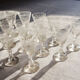 Former service of 30 engraved crystal foot glasses