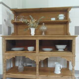 Furniture of trade, vintage service the bottom in oak the top in walnut.