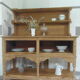 Furniture of trade, vintage service the bottom in oak the top in walnut.