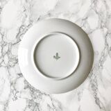 Six white and gold porcelain dessert plates