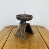 Brutalist bronze candle holder Strassacker Kunstguss Sussen
