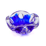 Sculptural Cobalt Blue & Crystal Sommerso Dish - Murano - 1960