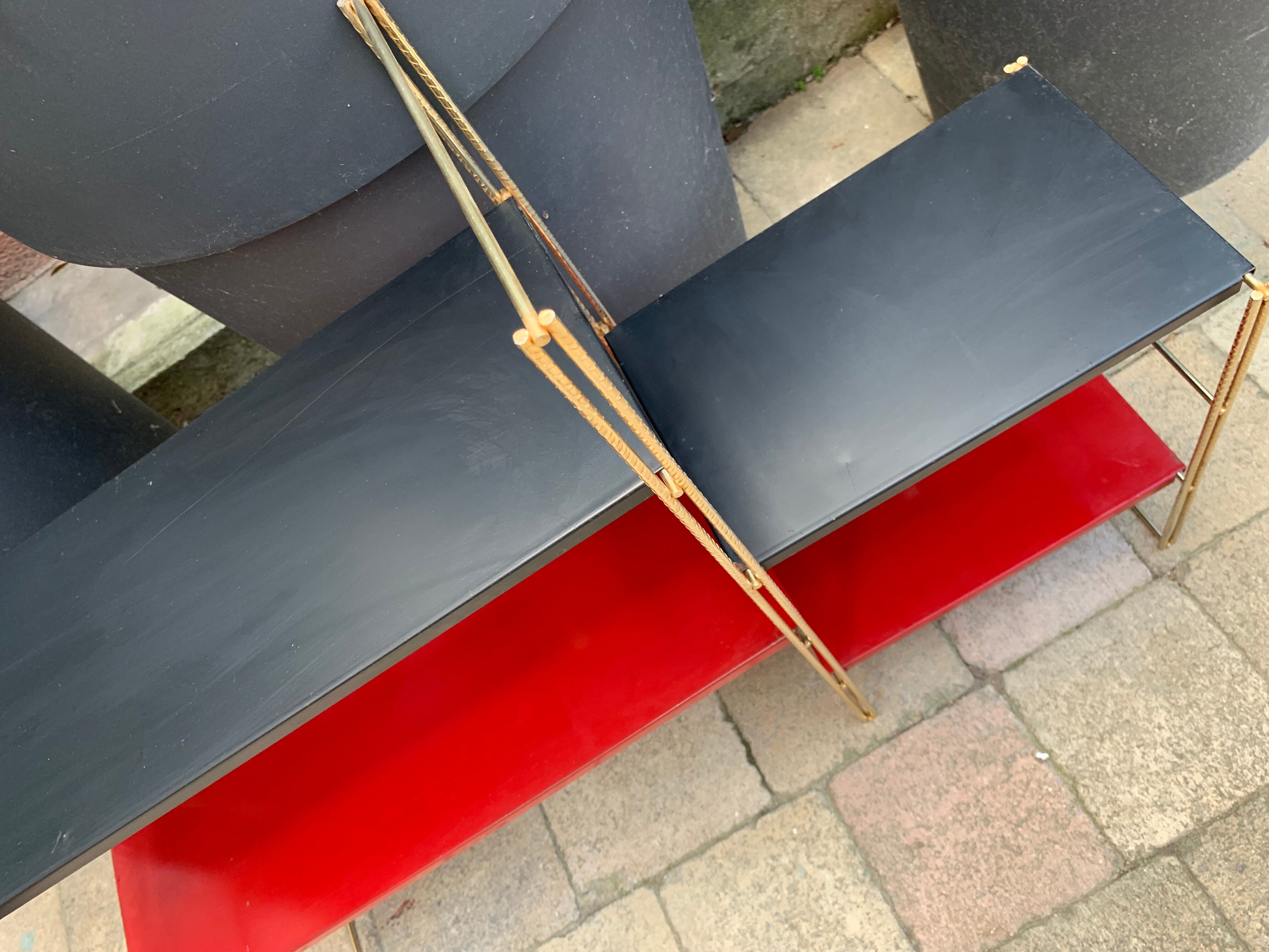 60's black and red String shelf