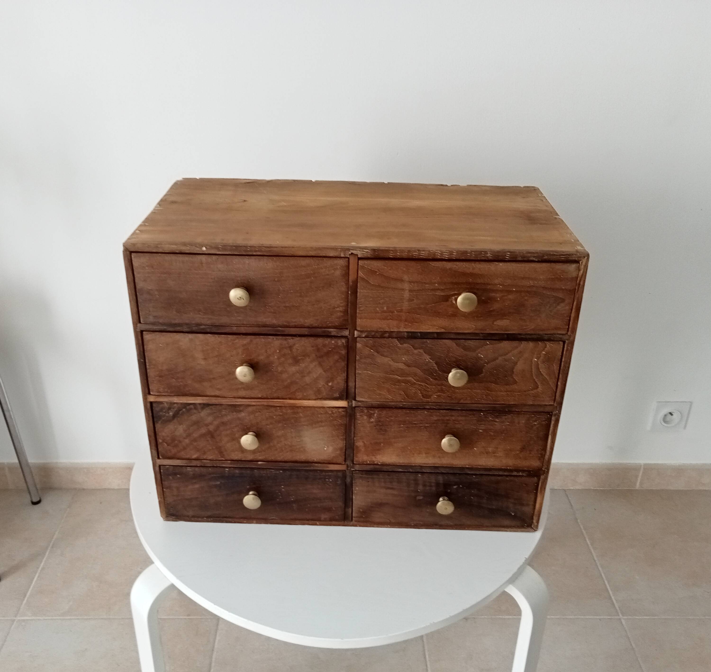 Meuble d'horloger niche a tiroirs années 30/40