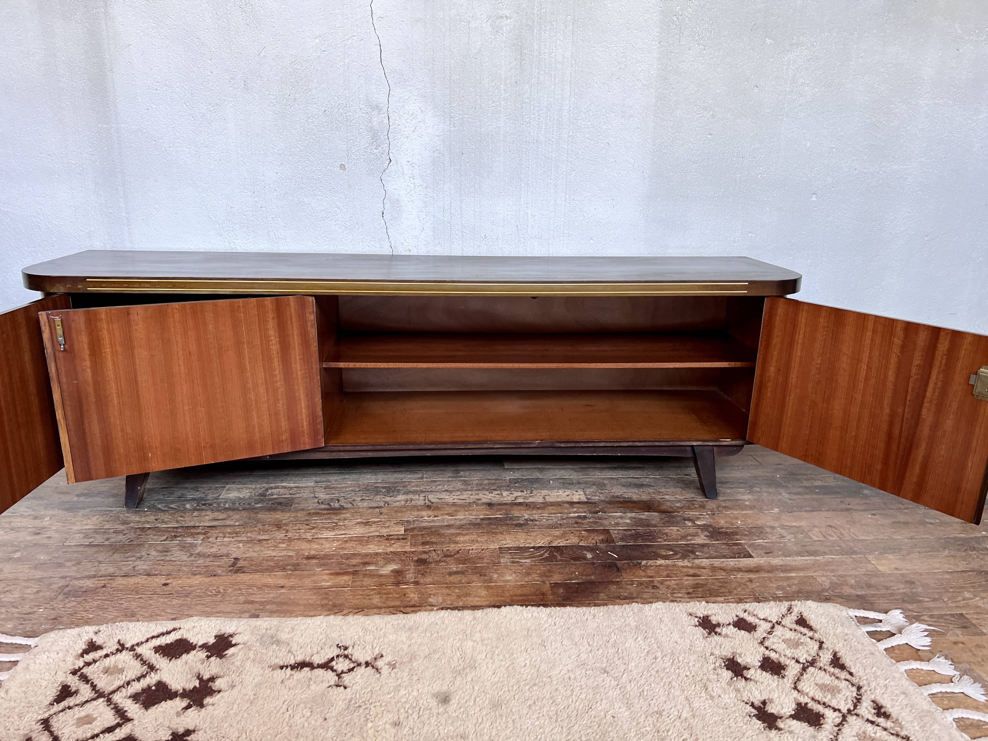 Enfilade vintage hifi tv stand compass feet