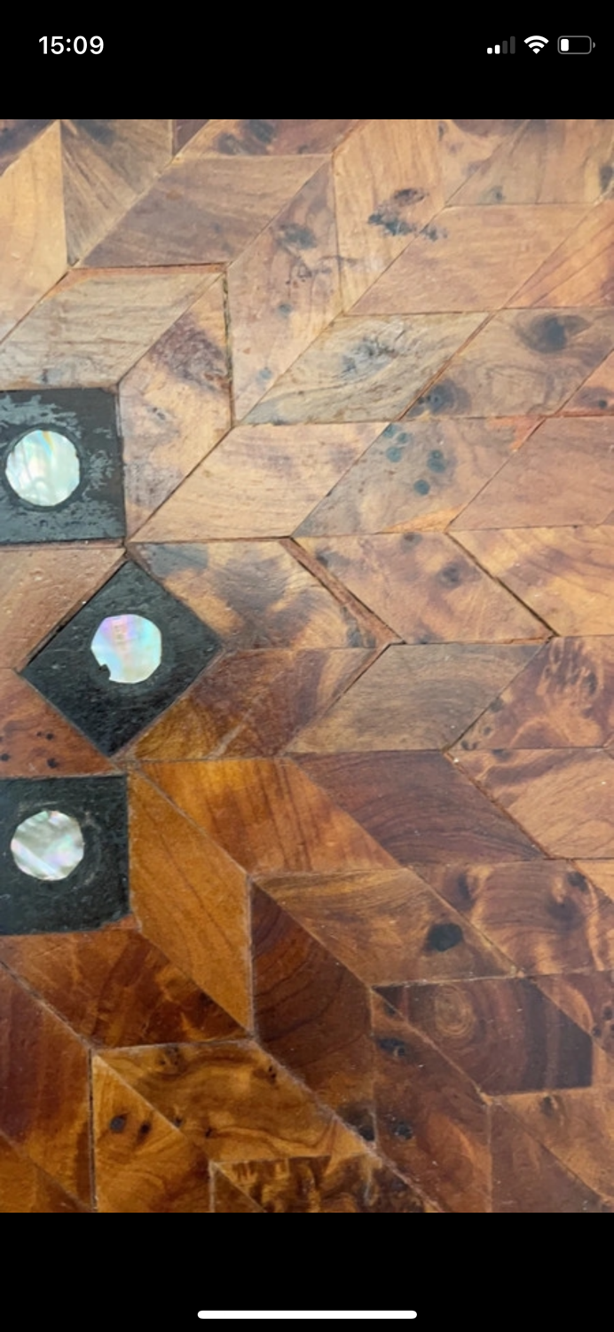 Marquetry and mother-of-pearl tray
